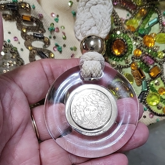 Embellished VERSACE Cream Floral Women's Bag - Picture 4 of 14